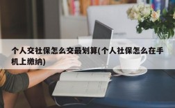 个人交社保怎么交最划算(个人社保怎么在手机上缴纳)