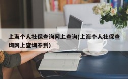 上海个人社保查询网上查询(上海个人社保查询网上查询不到)