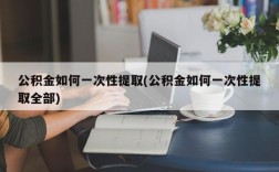 公积金如何一次性提取(公积金如何一次性提取全部)