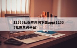 12333社保查询网下载app(12333社保查询平台)