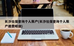 长沙社保查询个人账户(长沙社保查询个人账户缴费明细)