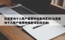 社保查询个人账户缴费明细查询官网(社保查询个人账户缴费明细查询官网济南)