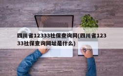 四川省12333社保查询网(四川省12333社保查询网址是什么)