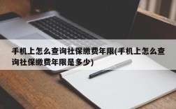 手机上怎么查询社保缴费年限(手机上怎么查询社保缴费年限是多少)