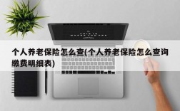 个人养老保险怎么查(个人养老保险怎么查询缴费明细表)