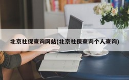 北京社保查询网站(北京社保查询个人查询)