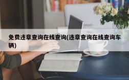 免费违章查询在线查询(违章查询在线查询车辆)