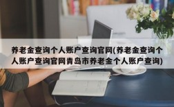 养老金查询个人账户查询官网(养老金查询个人账户查询官网青岛市养老金个人账户查询)