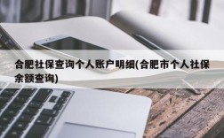 合肥社保查询个人账户明细(合肥市个人社保余额查询)