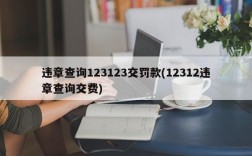 违章查询123123交罚款(12312违章查询交费)