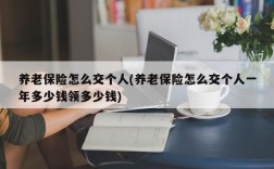 养老保险怎么交个人(养老保险怎么交个人一年多少钱领多少钱)