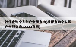 社保查询个人账户余额查询(社保查询个人账户余额查询12333官网)