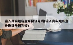 输入真实姓名查身份证号码(输入真实姓名查身份证号码孔婷)