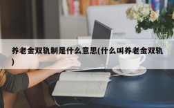 养老金双轨制是什么意思(什么叫养老金双轨)