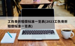 工伤骨折赔偿标准一览表(2023工伤骨折赔偿标准一览表)