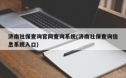 济南社保查询官网查询系统(济南社保查询信息系统入口)