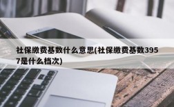 社保缴费基数什么意思(社保缴费基数3957是什么档次)