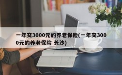 一年交3000元的养老保险(一年交3000元的养老保险 长沙)