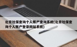 北京社保查询个人账户查询系统(北京社保查询个人账户登录网站系统)