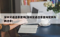 深圳交通违章查询(深圳交通违章查询官网车辆违章)