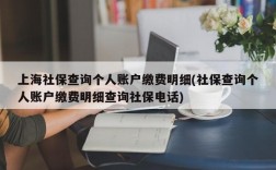 上海社保查询个人账户缴费明细(社保查询个人账户缴费明细查询社保电话)