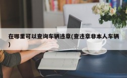 在哪里可以查询车辆违章(查违章非本人车辆)