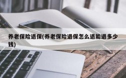 养老保险退保(养老保险退保怎么退能退多少钱)