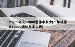 个人一年交12000退休拿多少(一年社保交12000退休拿多少钱)