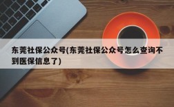 东莞社保公众号(东莞社保公众号怎么查询不到医保信息了)