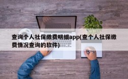 查询个人社保缴费明细app(查个人社保缴费情况查询的软件)