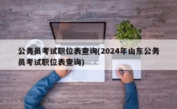 公务员考试职位表查询(2024年山东公务员考试职位表查询)