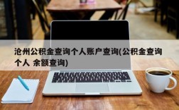 沧州公积金查询个人账户查询(公积金查询 个人 余额查询)