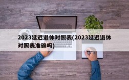 2023延迟退休对照表(2023延迟退休对照表准确吗)