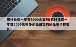 农村社保一年交3000合算吗(农村社保一年交3000能领多少是固定的还是每年都要长)