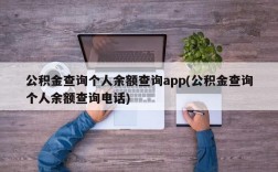 公积金查询个人余额查询app(公积金查询个人余额查询电话)