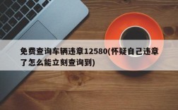 免费查询车辆违章12580(怀疑自己违章了怎么能立刻查询到)