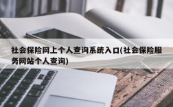 社会保险网上个人查询系统入口(社会保险服务网站个人查询)