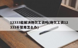 12333能解决拖欠工资吗(拖欠工资12333不管用怎么办)