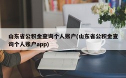 山东省公积金查询个人账户(山东省公积金查询个人账户app)