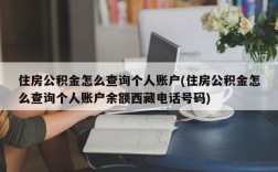 住房公积金怎么查询个人账户(住房公积金怎么查询个人账户余额西藏电话号码)