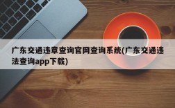 广东交通违章查询官网查询系统(广东交通违法查询app下载)