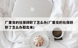 厂里交的社保辞职了怎么办(厂里交的社保辞职了怎么办取出来)