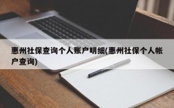 惠州社保查询个人账户明细(惠州社保个人帐户查询)