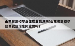 山东省高校毕业生就业信息网(山东省高校毕业生就业信息网重要吗)