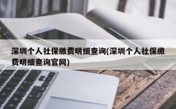 深圳个人社保缴费明细查询(深圳个人社保缴费明细查询官网)