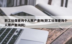 职工社保查询个人账户查询(职工社保查询个人账户查询网)