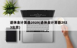 退休金计算器2020(退休金计算器2023北京)