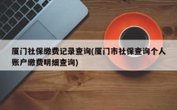 厦门社保缴费记录查询(厦门市社保查询个人账户缴费明细查询)