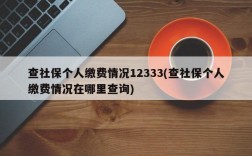 查社保个人缴费情况12333(查社保个人缴费情况在哪里查询)