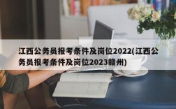 江西公务员报考条件及岗位2022(江西公务员报考条件及岗位2023赣州)